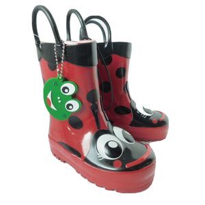 Ladybug Rain Boots Western Chief Kids Sz 6 Waterproof Red Black NWT Pull-On NEW